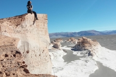 El campo de piedra pomez y zona de volcanes